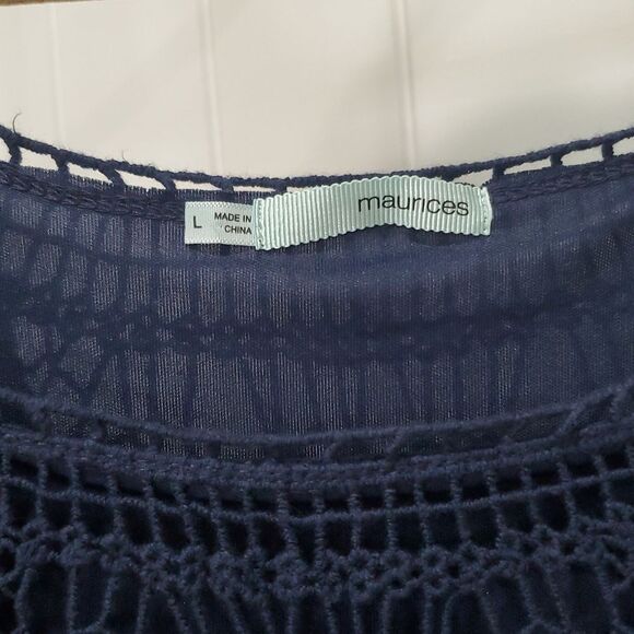 Maurice’s Navy Blue Crochet Dress, Size Large - Picture 2 of 7